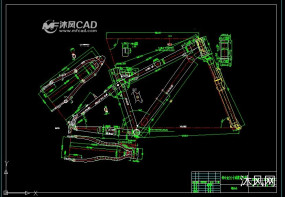 自行车车架及前叉部件图（dwg格式4张图）