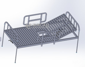 带丝杆结构的可调节病床三维设计图