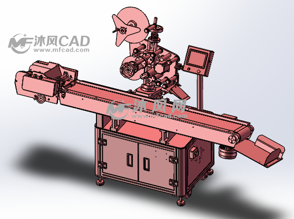 自动贴标机整体结构的图纸预览图