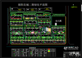朝阳花城二期绿化平面图图纸合集的封面图