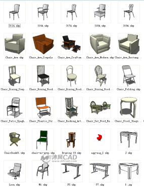 SketchUp椅子模型