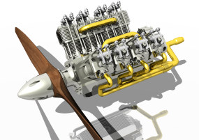 V8航模发动机模型