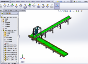 饲料厂面粉厂自动化生产流水线 Solidworks模型