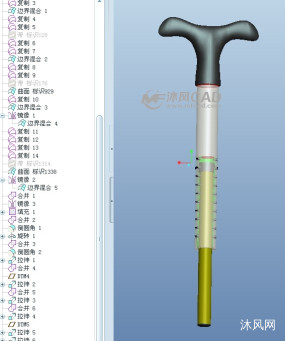 可调升降拐杖模型