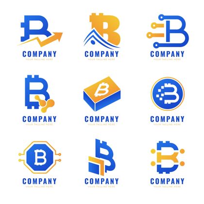 identity梯度比特币标志包Logo比特币Corporateidentity