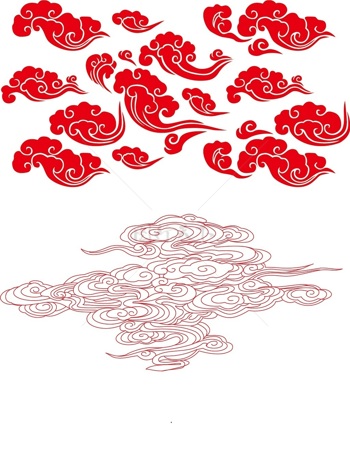 中国传统图案祥云红色祥云