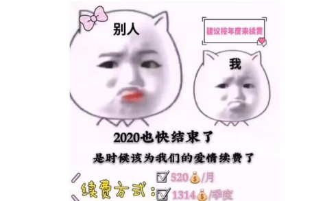 2020也快结束了是时候该为我们的爱情续费了图片，2020也快结束了是时候该为我们的爱情续费了表情包[多图]