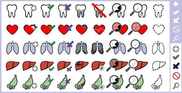 人体器官医学图标插画