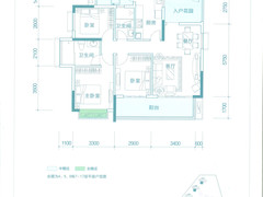 远洋繁花里3室2厅2卫115㎡户型图