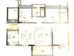 天基叠彩领峰3室2厅2卫105㎡户型图