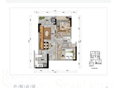 路福星光上2室2厅1卫77.6㎡户型图