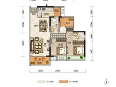 慧豊上品2室2厅2卫89㎡户型图