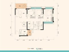 伟信金沙南岸4室2厅2卫110㎡户型图