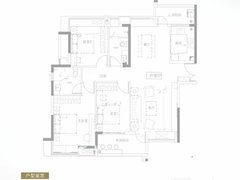 中山石岐万象汇3室2厅2卫124㎡户型图