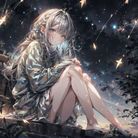 流星下的少女