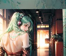 初音未来紧缚4-唯美动漫风初音未来捆绑