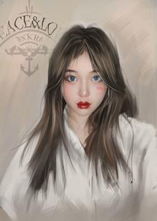 厚涂 美女 约稿插画图片壁纸