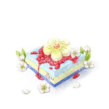 莓果酱梨花糕~插画图片壁纸