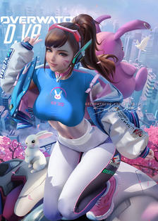 兔耳朵DVa Bunny dva兔子dva插画图片壁纸