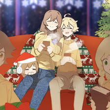 Christmas with Minci Family插画图片壁纸