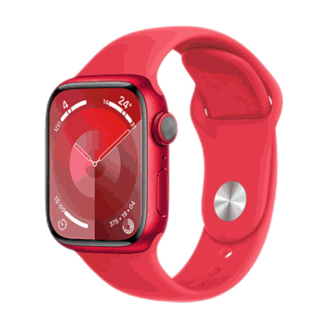 Apple/苹果 Watch Series 9 智能手表GPS款41毫米红色铝金属表壳 红色运动型表带S/M MRXG3CH/A