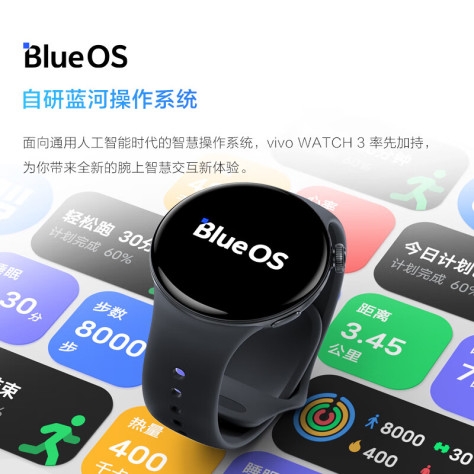 vivo WATCH 3 eSIM软胶版辰夜黑智能手表 AIGC智能手表表盘血氧心率监测自研蓝河系统 vivowatch男女表