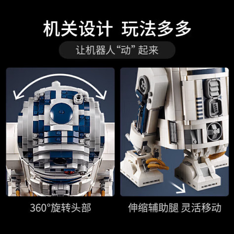 乐高（LEGO）积木拼装星球大战75308 R2-D2机器人18岁+男孩玩具生日礼物