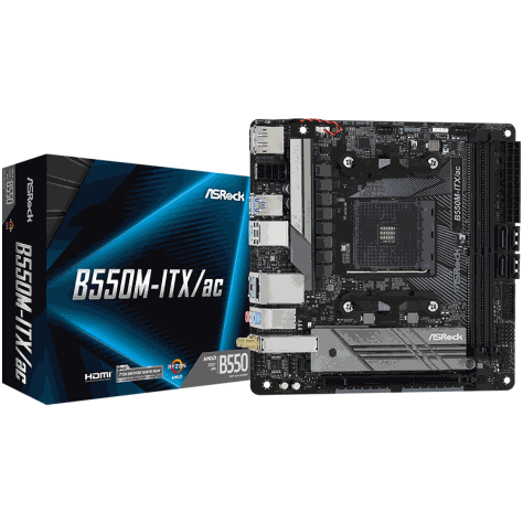 华擎（ASRock）B550M-ITX/ac主板 支持 CPU 5700X3D/5700X/5600 （AMD B550/Socket AM4）