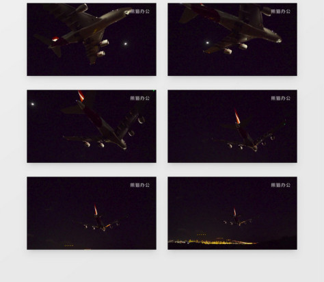 飞机夜晚在天空中飞行实拍视频素材no.2