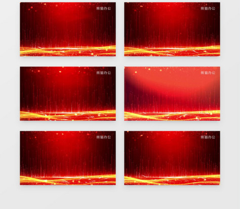 红色金色粒子光效年会背景视频片头no.2