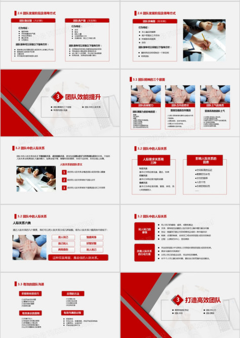 红色简约风打造高绩效团队培训PPT模板no.4