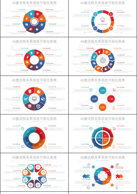 40套圆形流程关系信息PPT图表no.3