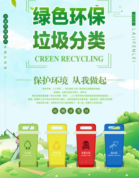 绿色环保垃圾分类海报no.3