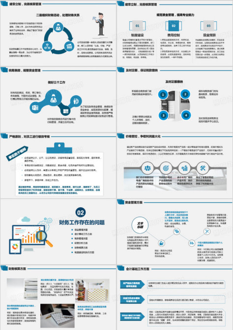 蓝色简约商务风公司企业财务年度工作总结计划PPT模板no.2