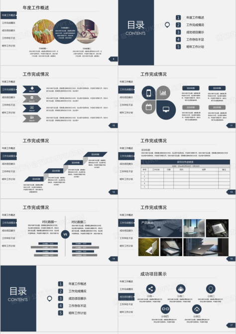 2023年商务稳重简洁工作总结计划通用PPT模板no.2