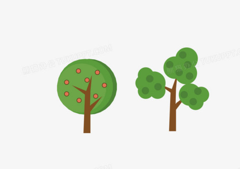 世界环保日绿色矢量图树木素材图标
