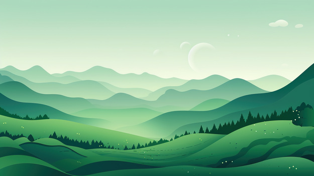 绿色卡通山脉纹理背景
