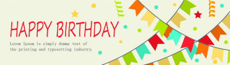 可爱生日party主题banner