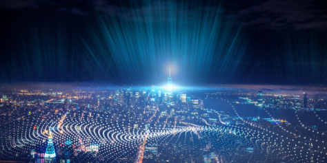 城市科技智能光线背景