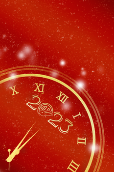 红色跨年喜庆时钟背景