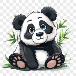 可爱熊猫动物免抠元素