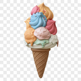 夏天冰淇淋3D免抠元素