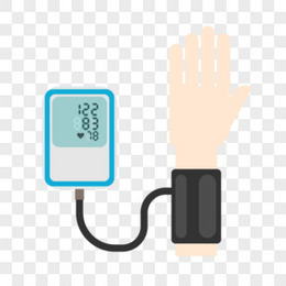 手绘卡通测量血压素材
