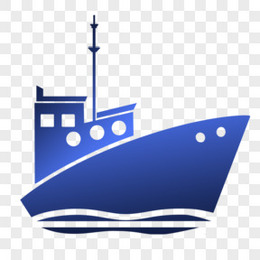 手绘扁平轮船logo元素