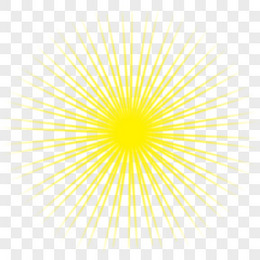 黄色卡通绚丽立体太阳放射