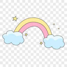 可爱卡通手绘彩虹云朵装饰元素