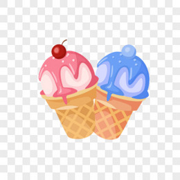 夏天之手绘卡通解暑冰淇淋甜筒