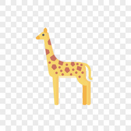 精美卡通扁平动物长颈鹿插画素材