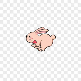 卡通简约跳跃的兔子