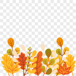 矢量扁片秋季植物花丛装饰素材